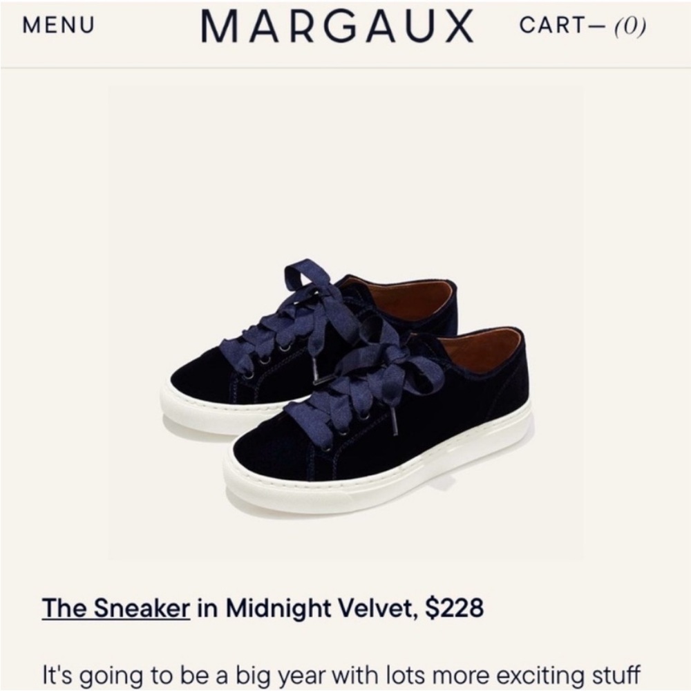 Margaux The Sneaker in Midnight Velvet size 39